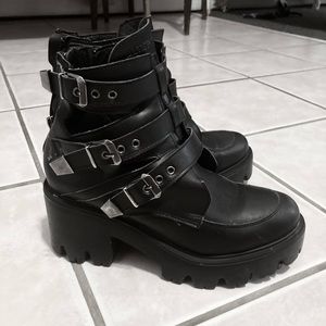 Altercore Randa Vegan Chunky Platform Ankle Boots Sz. 39
